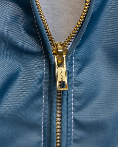 New Talon two way, anti-snag zipper and fleece lining. SurfNyl™ fabric in federal blue.