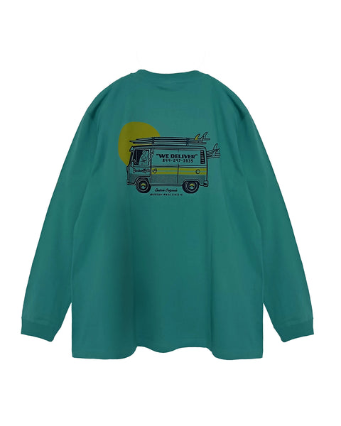 Van Surf Long Sleeve T-Shirt - Atlantic Green