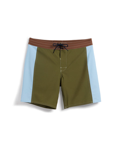 Birdie Boardshorts - Army Green/Sky Blue