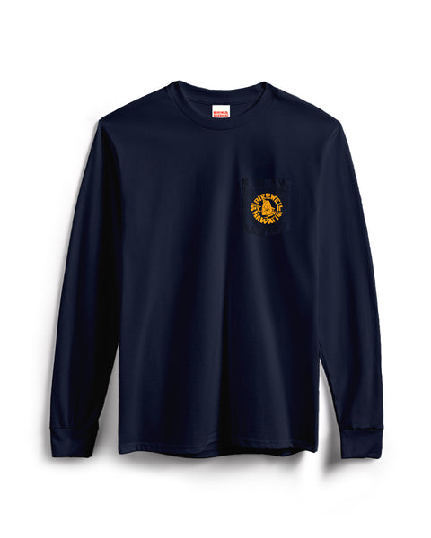 Shaka Long Sleeve Pocket T-Shirt - Navy