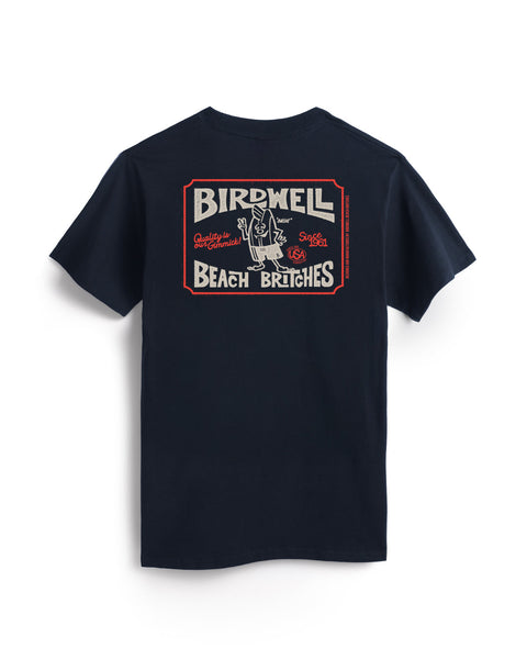 The Hangtag T-Shirt - Navy is a heavyweight 100% cotton tee featuring a large vintage bird cartoon graphic, 