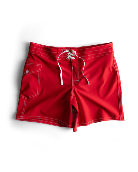 806 SurfStretch Side Pocket Boardshorts - Red