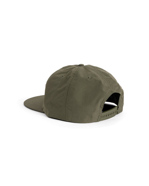 Wordmark Nylon Snapback - Army Green