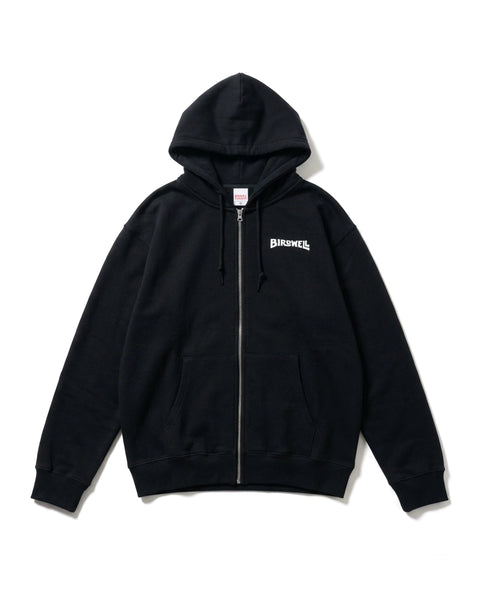 WORDMARK LOCKUP ZIP HOODIE-JP - BLACK